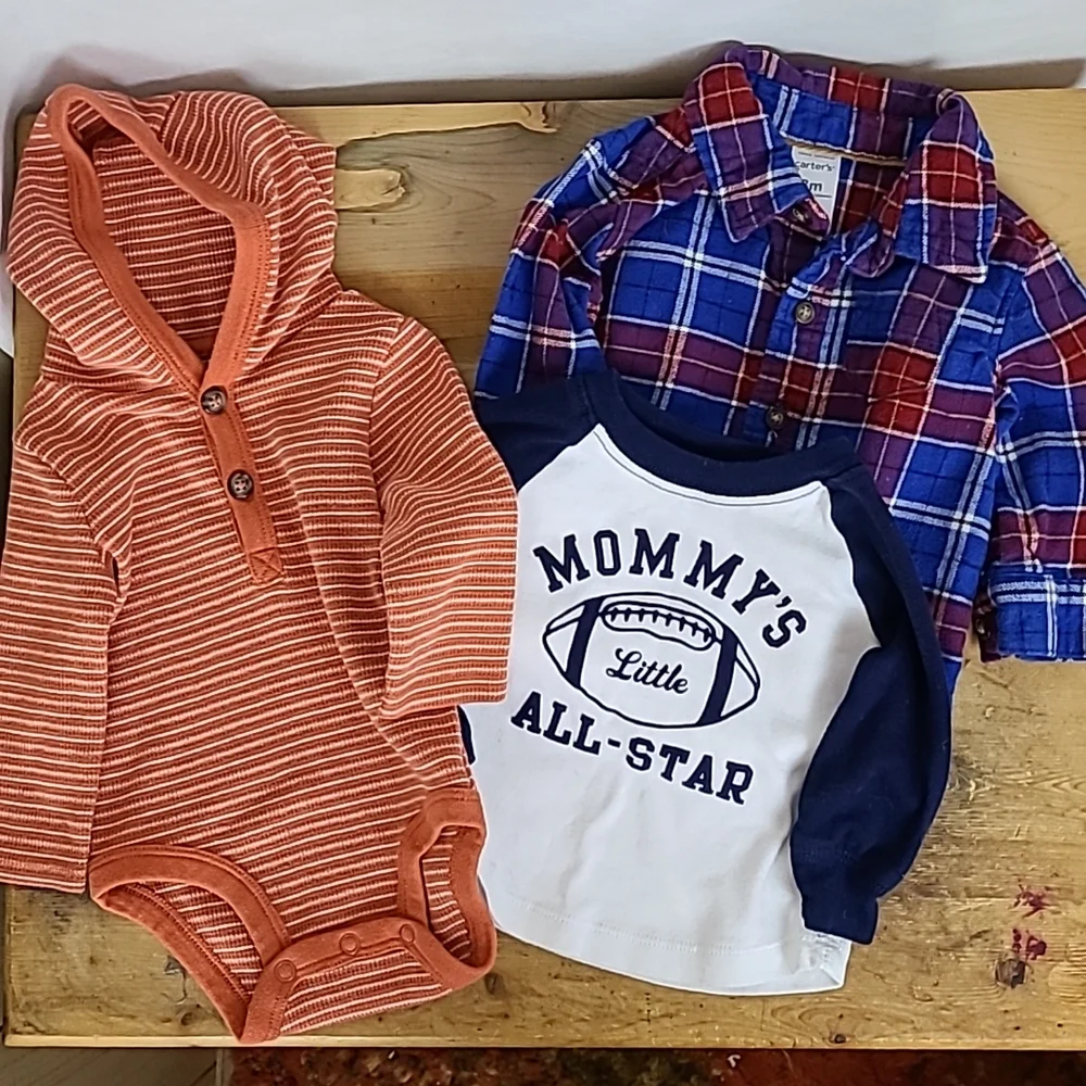 Carter's 3m fleece, bodysuit hoodie and long sleeve